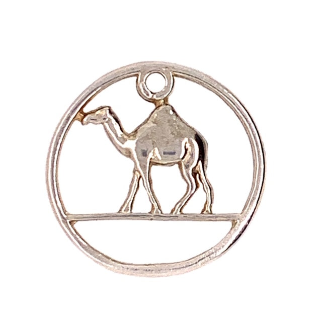 Sterling Silver Camel Inside Circle Pendant
